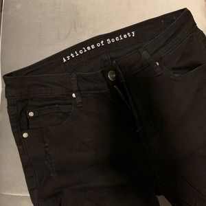 Black distressed jeans